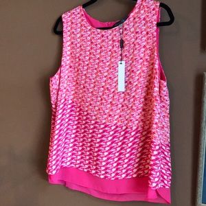 Rose & Olive colorful pink sleeveless top nwot